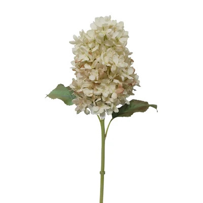 Creamy White Hydrangea Faux Stem, 21" | Cottage and Key