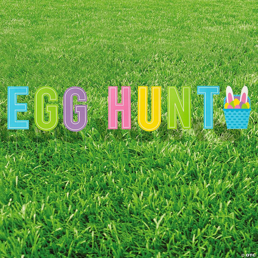 16" x 24" Easter Egg Hunt Letter Yard Signs - 8 Pc. | Oriental Trading Company