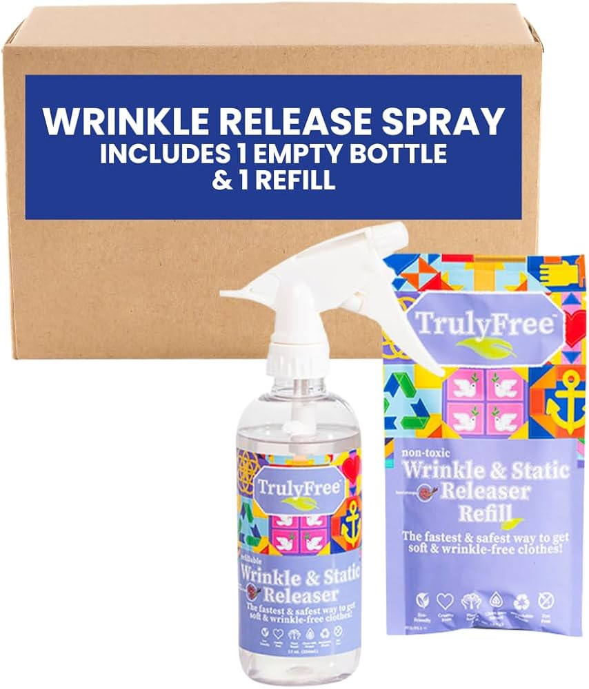 Truly Free Wrinkle & Static Releaser - Wrinkle Release for Clothes, Linen, & Sheet Fabrics - Stat... | Amazon (US)