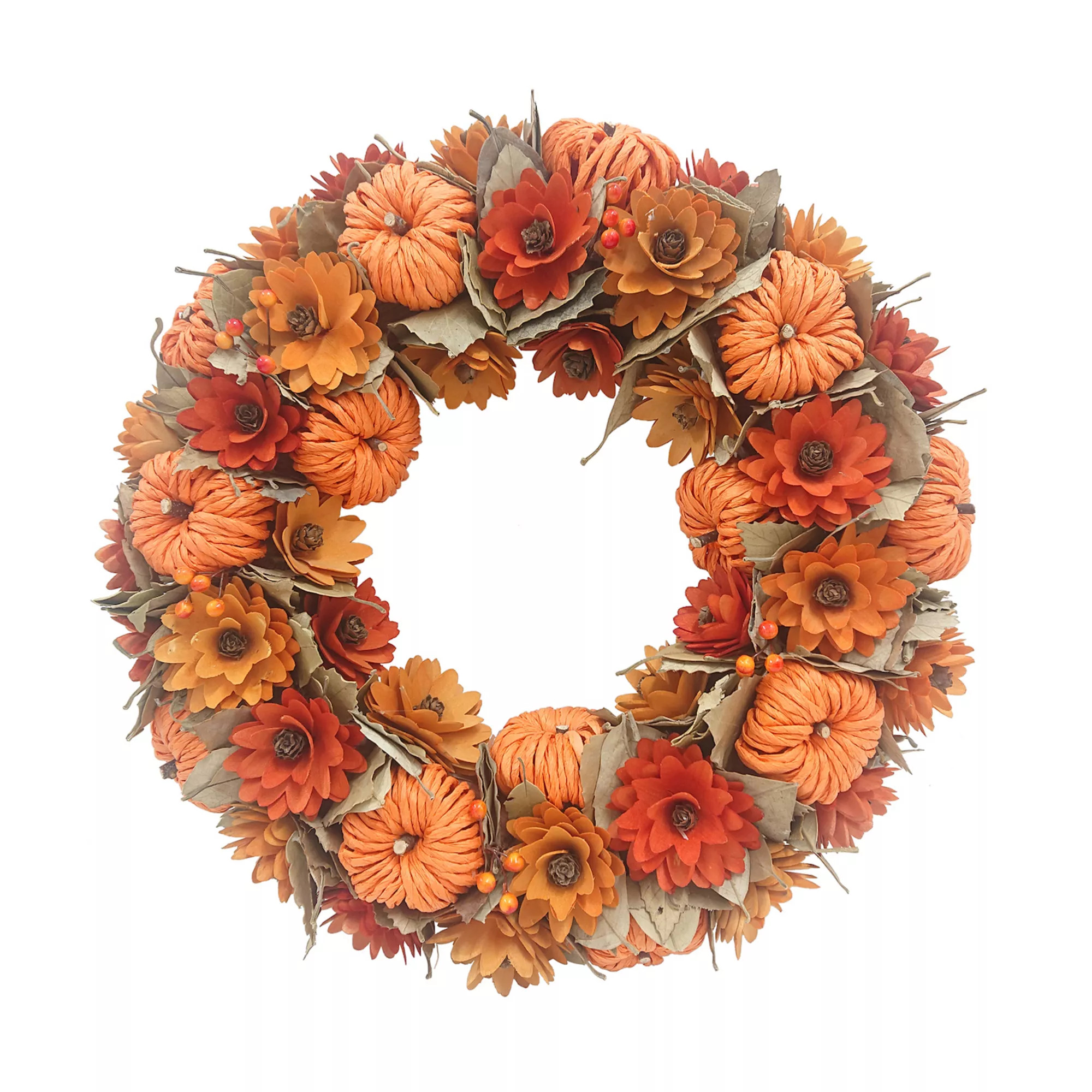 Celebrate Together™ Fall Floral Pumpkin Artificial Wreath | Kohl's