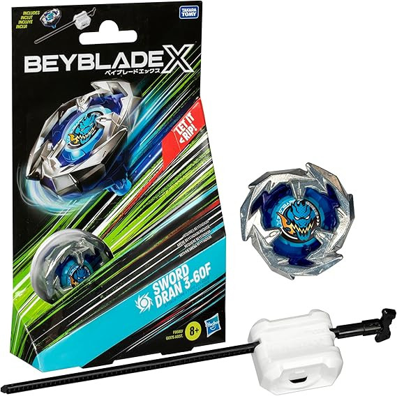 Beyblade X Sword Dran 3-60F Starter Pack Set with Attack Type Right-Spinning Top and Launcher; Ba... | Amazon (US)