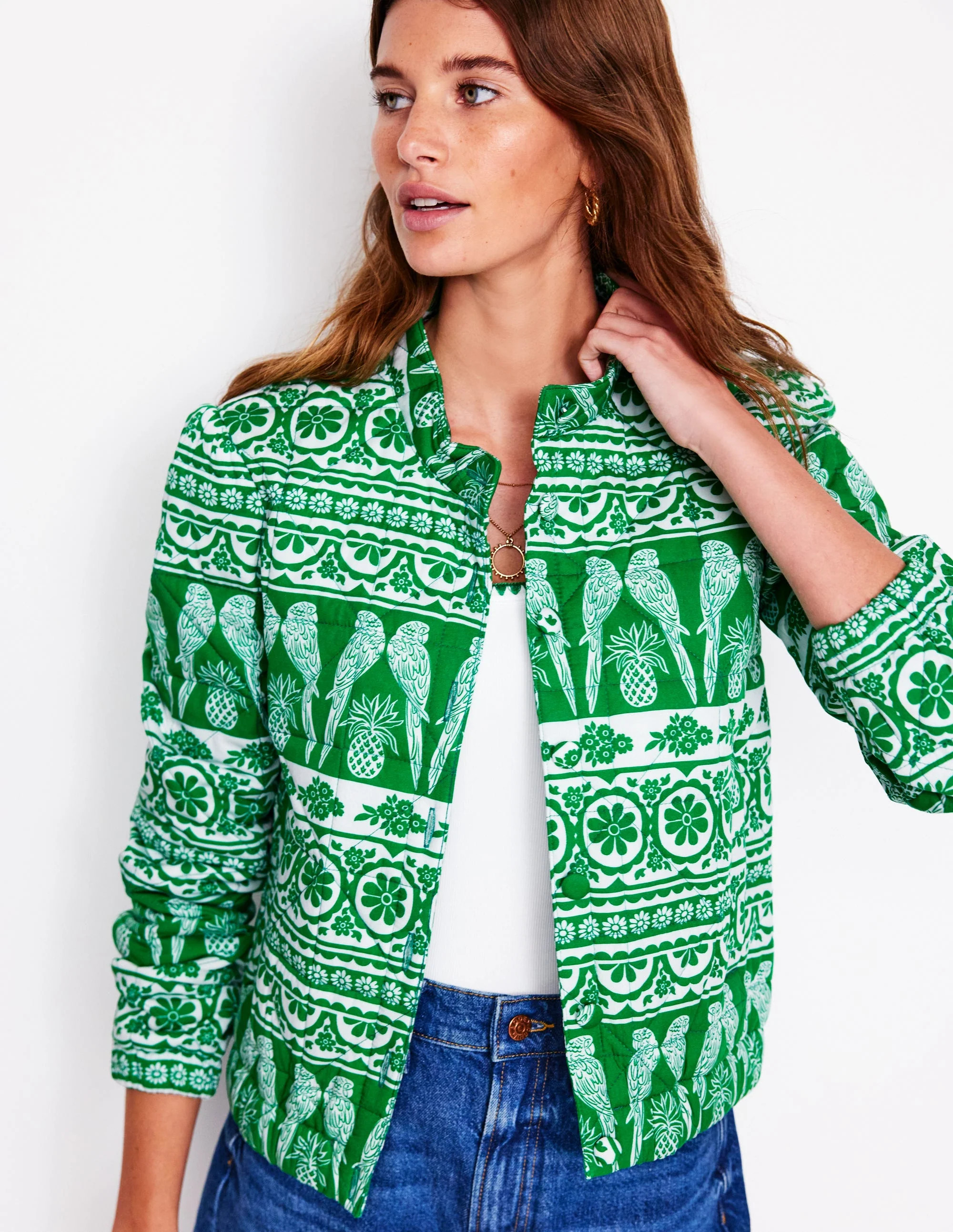Highbury Quilted Jacket-Ornate Tropics | Boden (US)