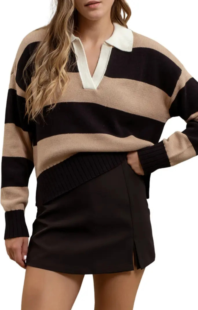 Blu Pepper Stripe Polo Sweater | Nordstromrack | Nordstrom Rack