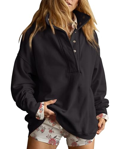 Gacaky Sweatshirt for Women Oversized Henley Neck Pullover Top Fall Outfits | Amazon (US)