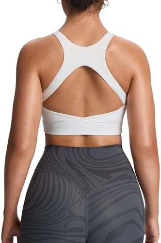 Aoxjox Women's Workout Sports Bras High Impact Fitness Training Gym Khloe Bra Yoga Crop Tank | Amazon (US)