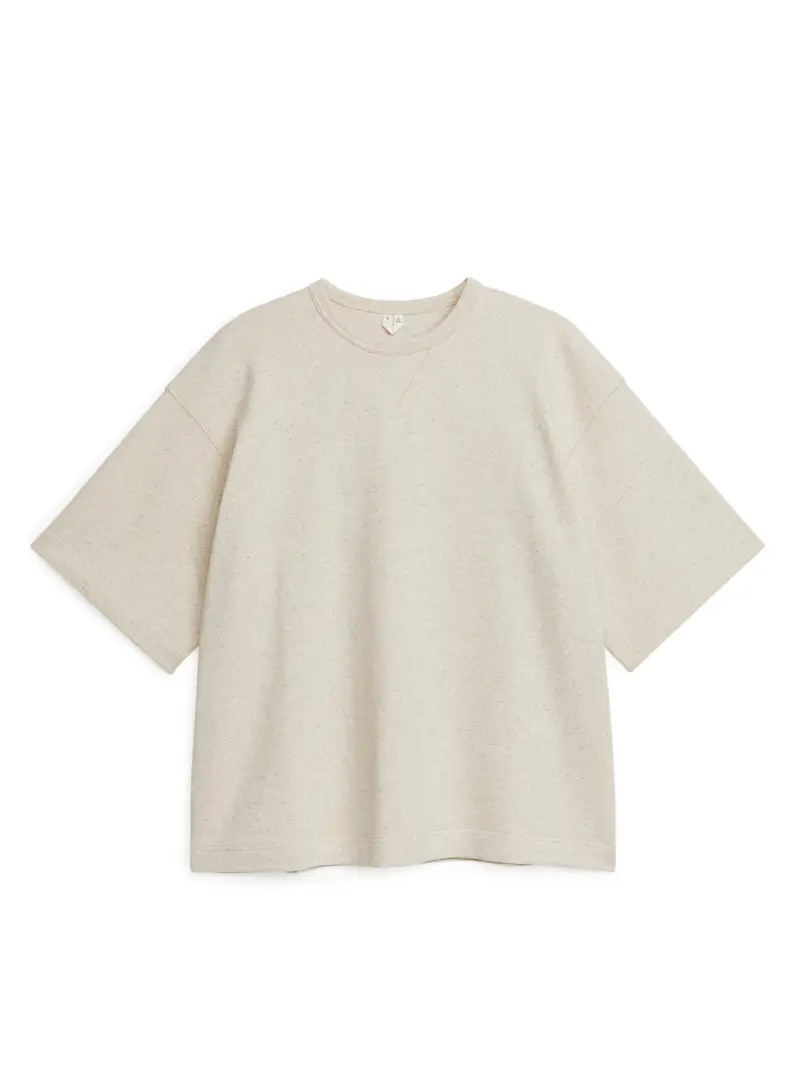 Short-Sleeve Sweatshirt - Beige - ARKET GB | ARKET (US&UK)
