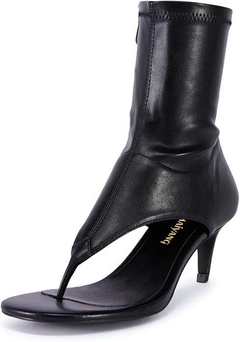 Maiyang Women Open Split Toe Sandal Boots Ankle High Zip up Kitten Low Heels Fashion Party Prom S... | Amazon (US)