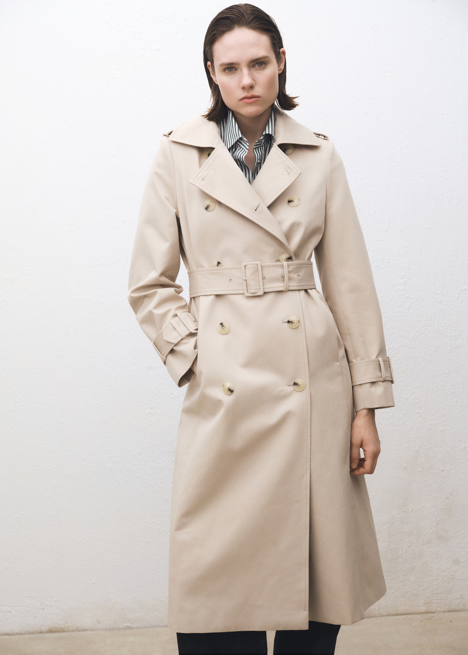 Double-breasted cotton trench coat - Women | MANGO USA | Mango (US/MX/AU)