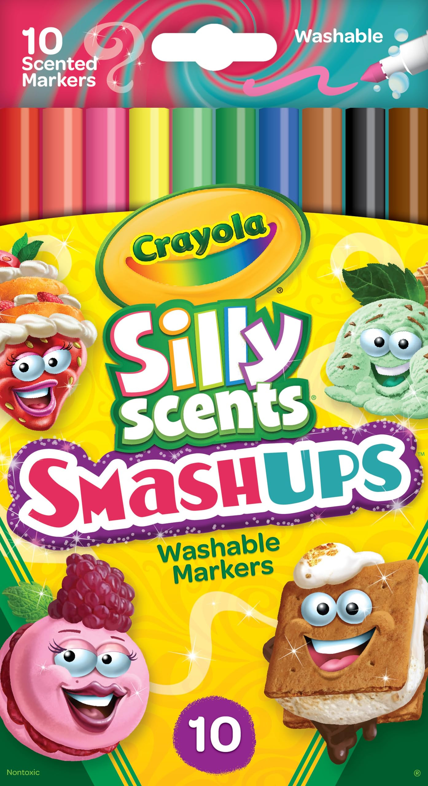 Crayola Silly Scents Fine Line Markers, Smash Ups Scented Markers, 10 Count | Amazon (US)