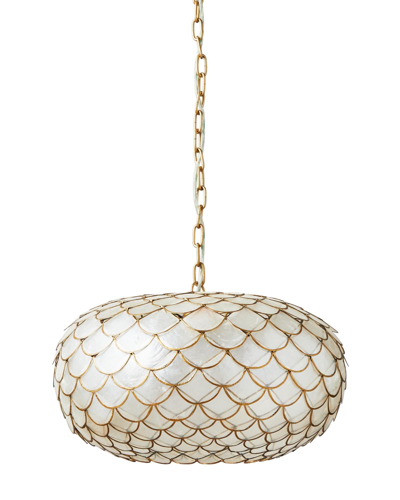 Capiz Scalloped Chandelier - 20" | Serena and Lily
