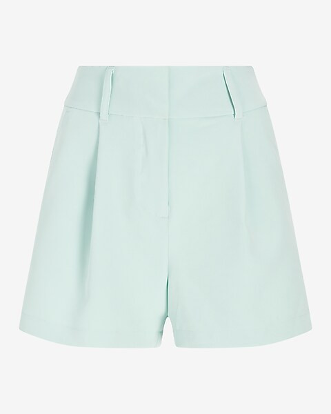 Super High Waisted Tailored Pleated Shorts | Express