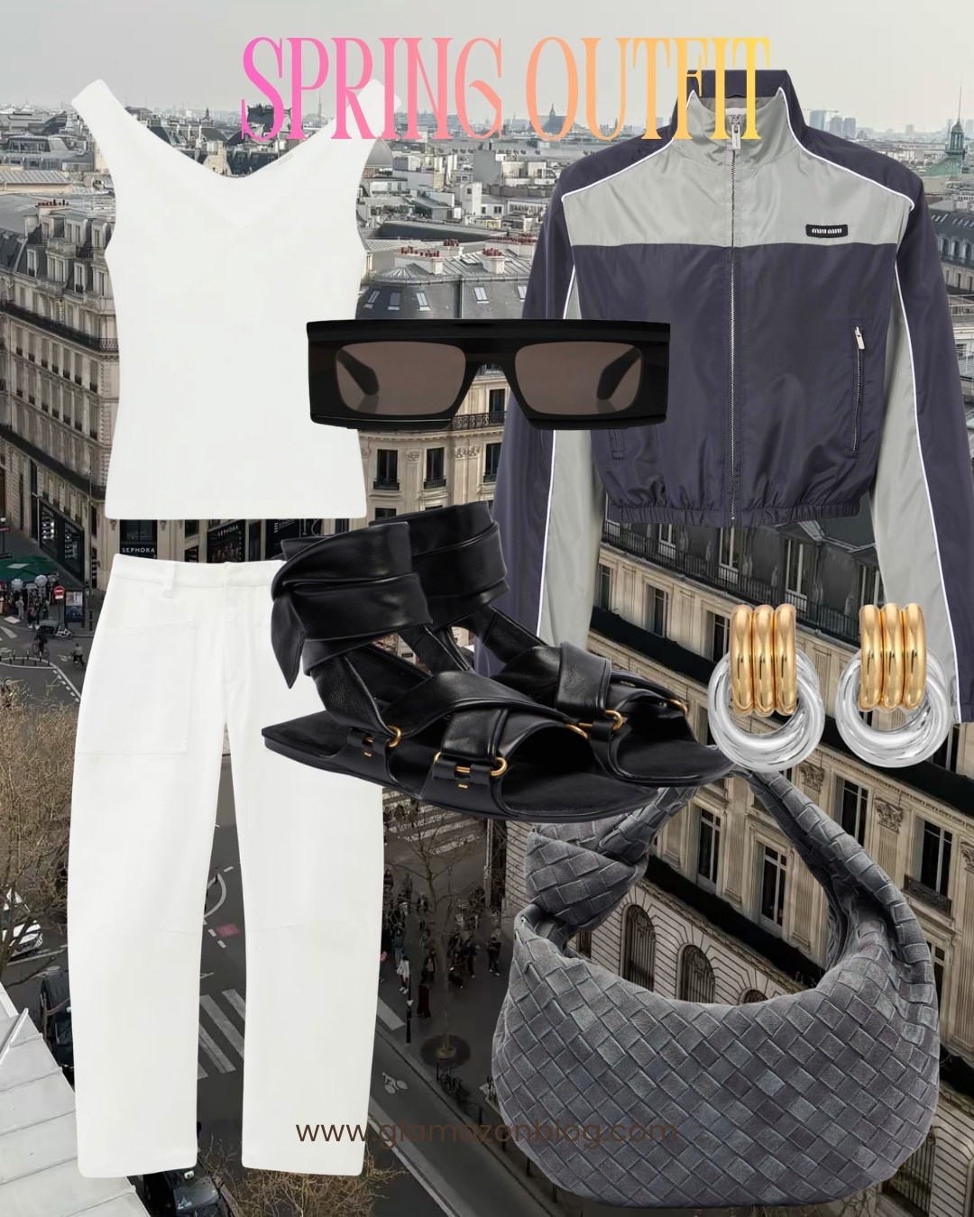 Miu miu jacket, track jacket, Bottega bag, heaven mayhem earrings, Loewe sunglasses, travel outfit, mixed metal earrings 

#LTKspring #LTKsummer #LTKuk