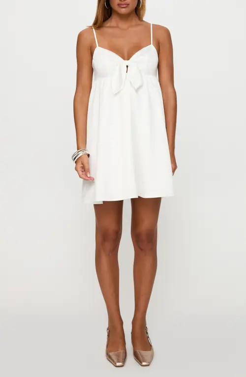 Princess Polly Wilmina Bow Front Minidress in White at Nordstrom, Size 10 | Nordstrom