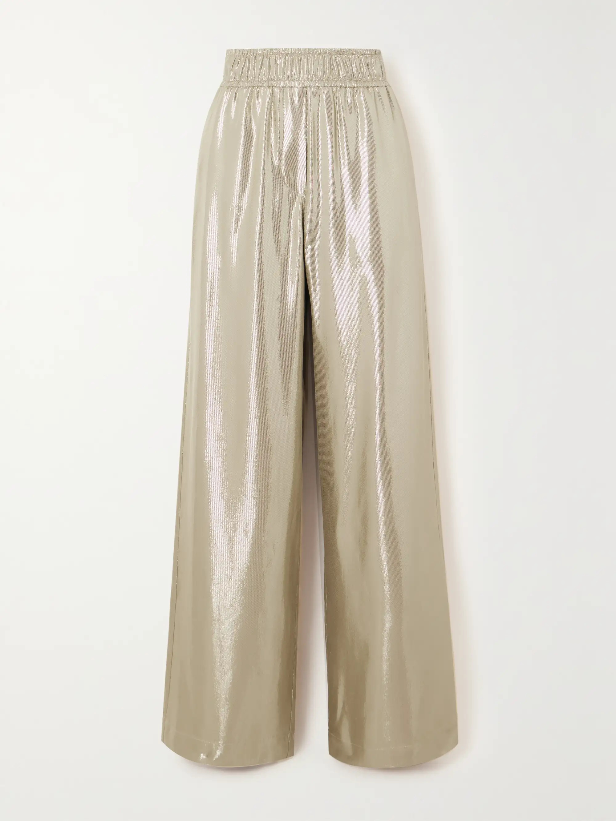 BRUNELLO CUCINELLI Lamé-twill wide-leg pants | NET-A-PORTER | NET-A-PORTER (US)