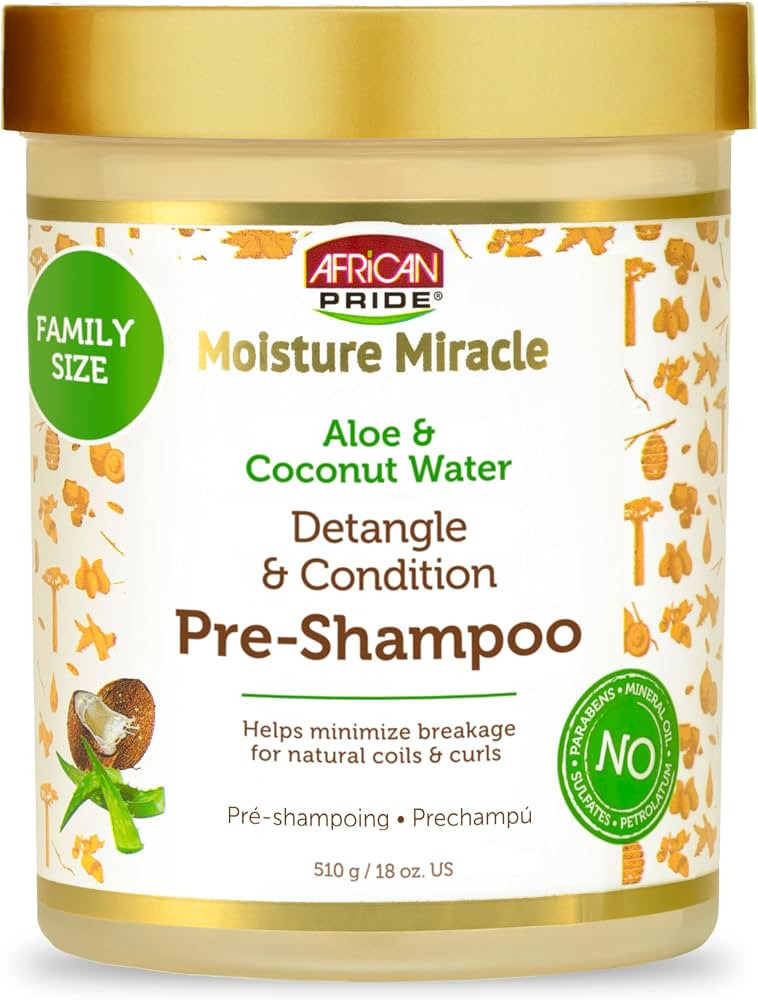 African Pride Moisture Miracle Pre-Shampoo Hair Detangler with Aloe & Coconut Water | Minimizes B... | Amazon (US)