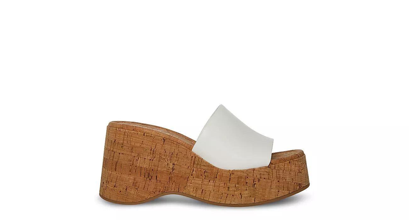 Madden Girl Womens Zahara Whitecork Sandal - White | Rack Room Shoes
