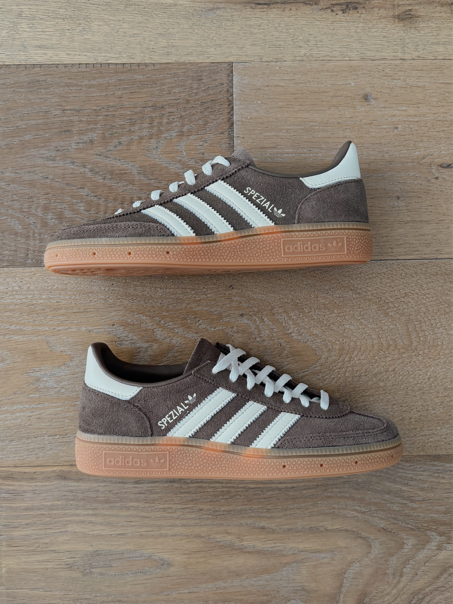 Adidas handball spezial in ‘earth strata / off white / gum’

I sized down a half size

#LTKStyleTip #LTKShoeCrush