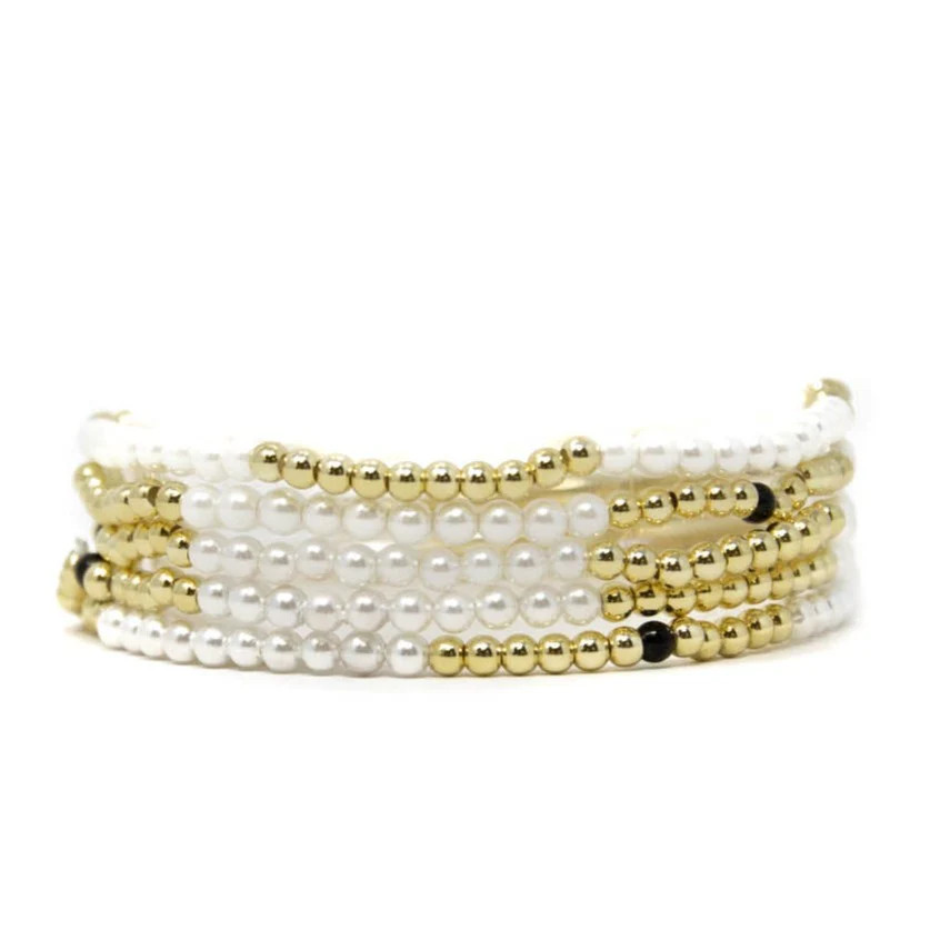 Pearl & Gold Dottie 3mm | Allie + Bess