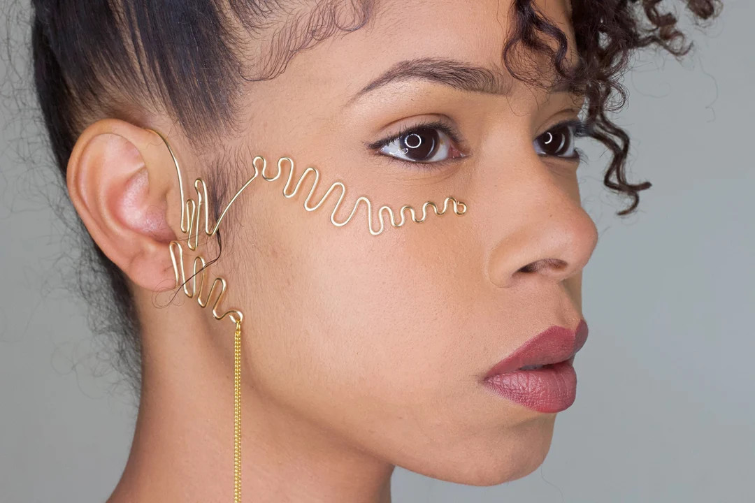 EARHALO - VEIL | Circe Chain Ear Cuff & Face Mask - Wire Jewelry, Tribal, Festival, Body Chain, C... | Etsy (US)