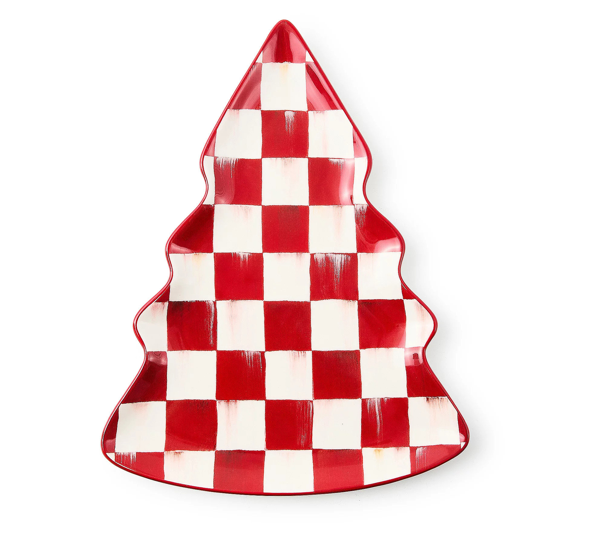 As Is MacKenzie-Childs Cherry Check Tree Serving Dish | QVC