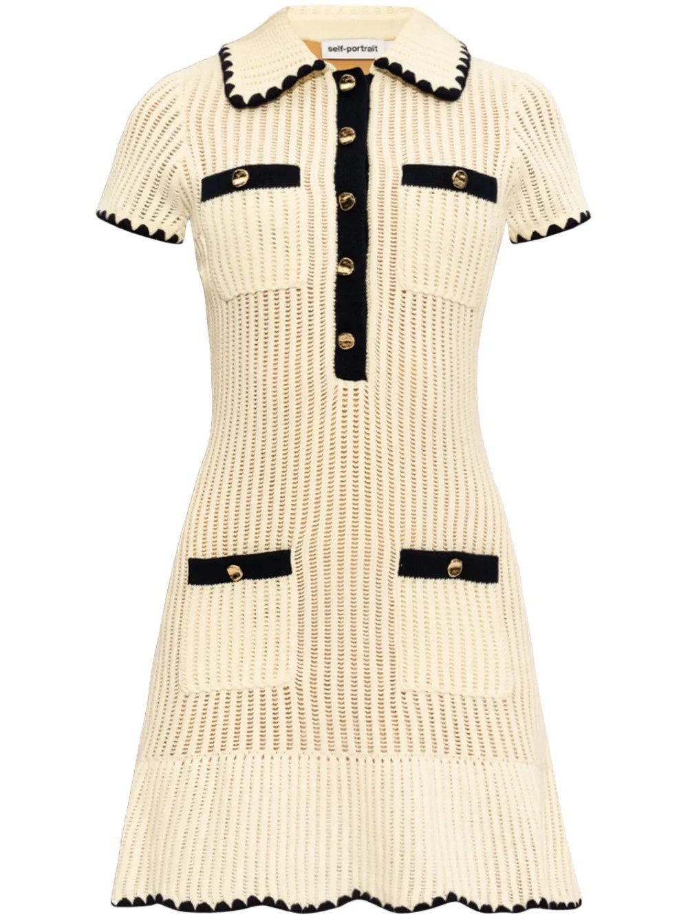 decorative buttons ribbed knit minidress | Farfetch Global