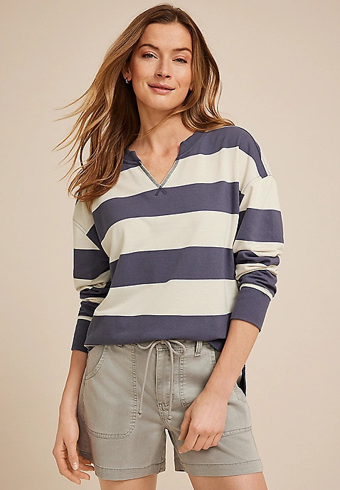 Sunhaven Notch Neck Sweatshirt | Maurices