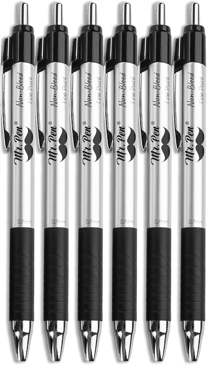 Mr. Pen No Bleed Pens, Bible Pens, Fine Tip, Black, Pack of 6 | Amazon (US)