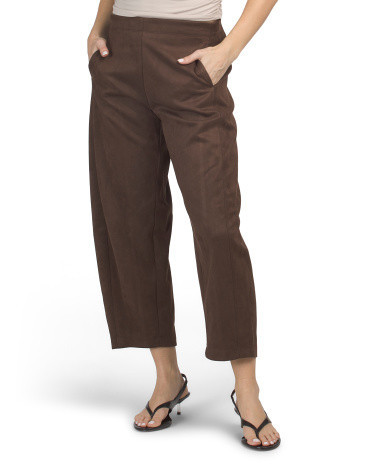 Barrel Leg Pants for Women | Polyester/Spandex/Suede | Marshalls