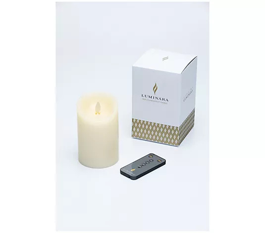 Luminara 4" Unscented Wax Flameless Candle & Re mote Control | QVC
