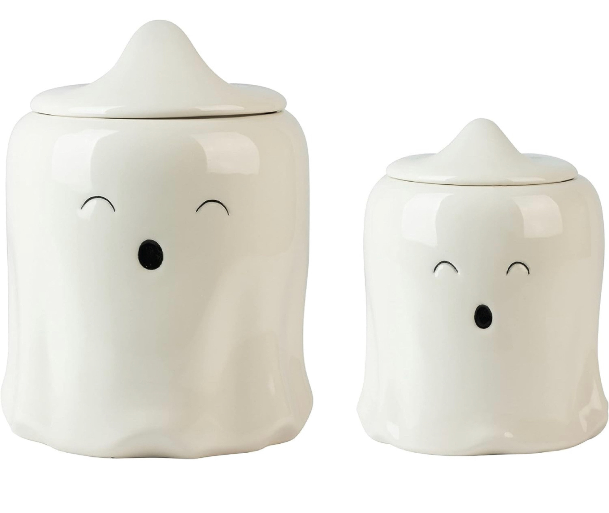 Ghost canisters from my fall and Halloween decor reel are now online! Halloween home decor, fall home decor, cookie jars, kitchen decor #ltkhalloween #ltkholiday 

#LTKSeasonal #LTKhome #LTKfamily