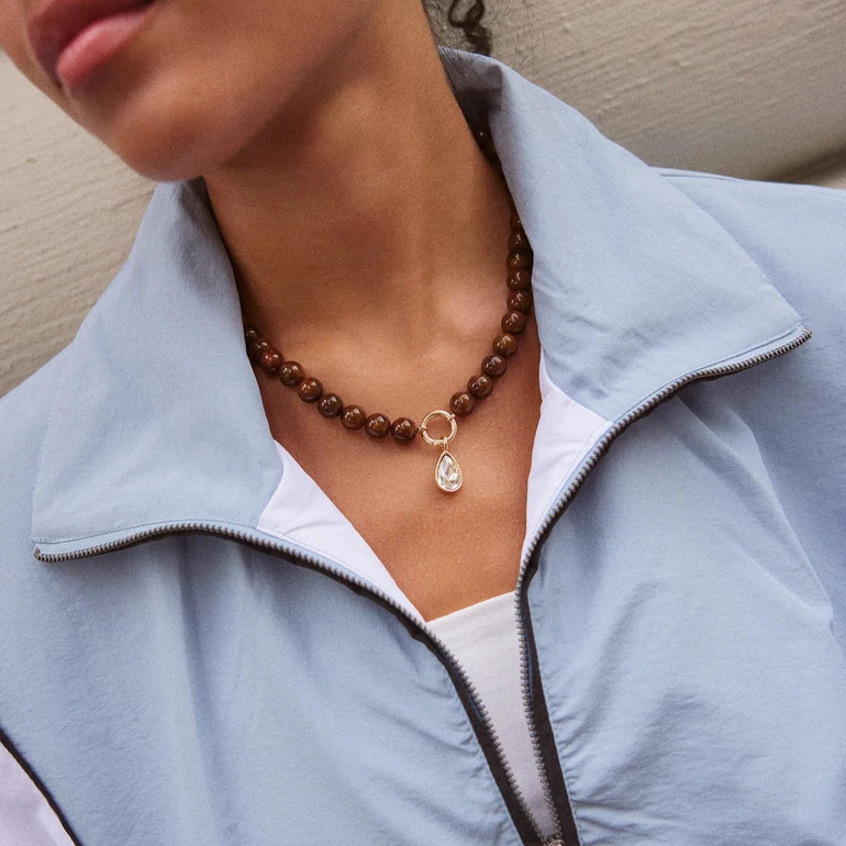 Janette Beaded Ring Necklace - Tiger's Eye | BaubleBar