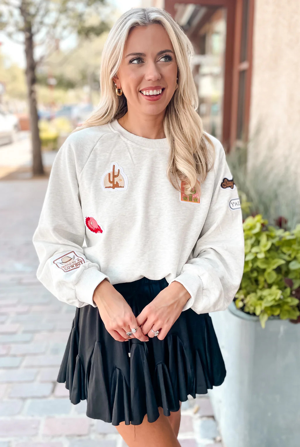 Cowboy Patch Sweatshirt Medium | Tucker Brown