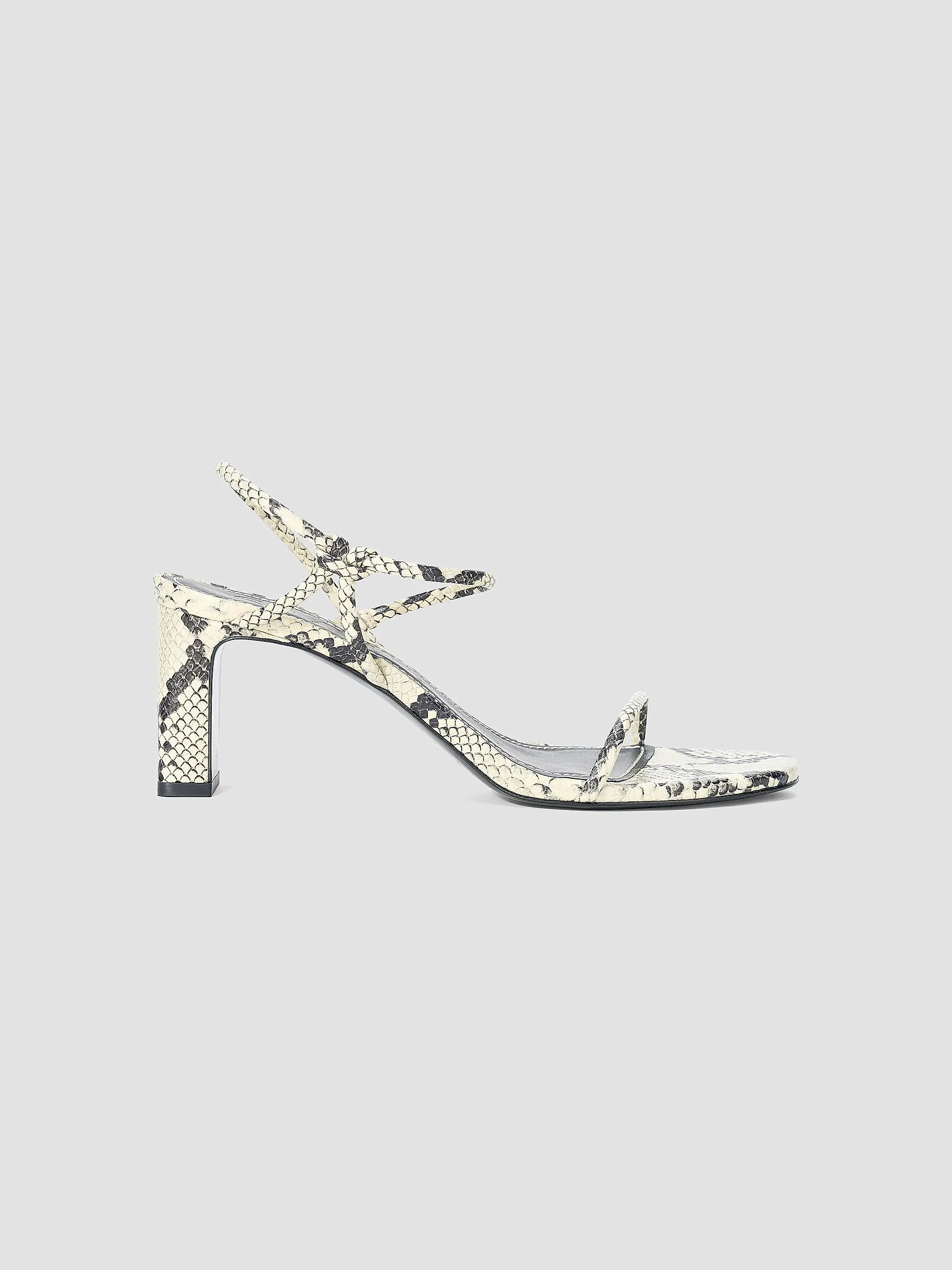 Staud Laurel 70MM Snake-Embossed Leather Sandals | Saks Fifth Avenue | Saks Fifth Avenue