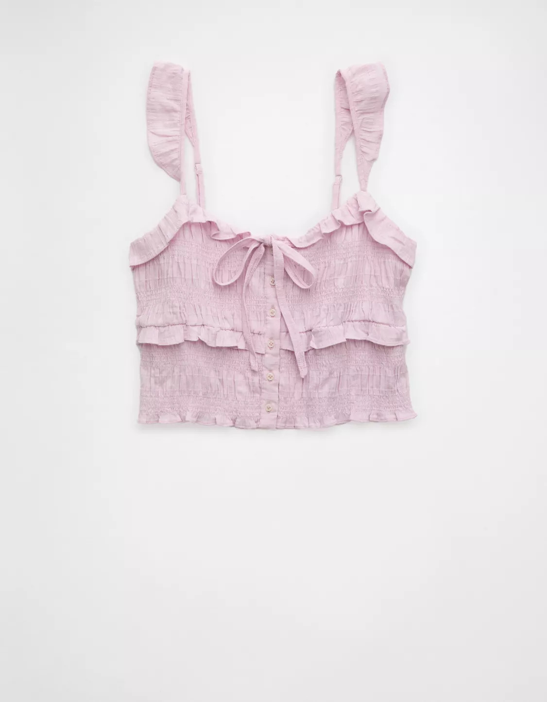 AE Smocked Ruffle Tank Top | American Eagle Outfitters (US & CA)