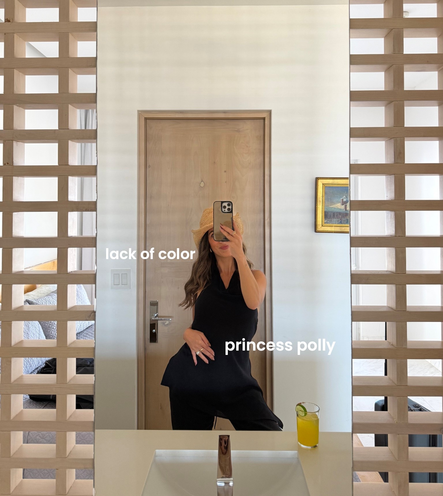 Cabo traveling fit 🖤🤠🍹 #princesspolly #lackofcolor #rafiahat #cowboyhat #haltertop @princesspolly-us 

#LTKootd