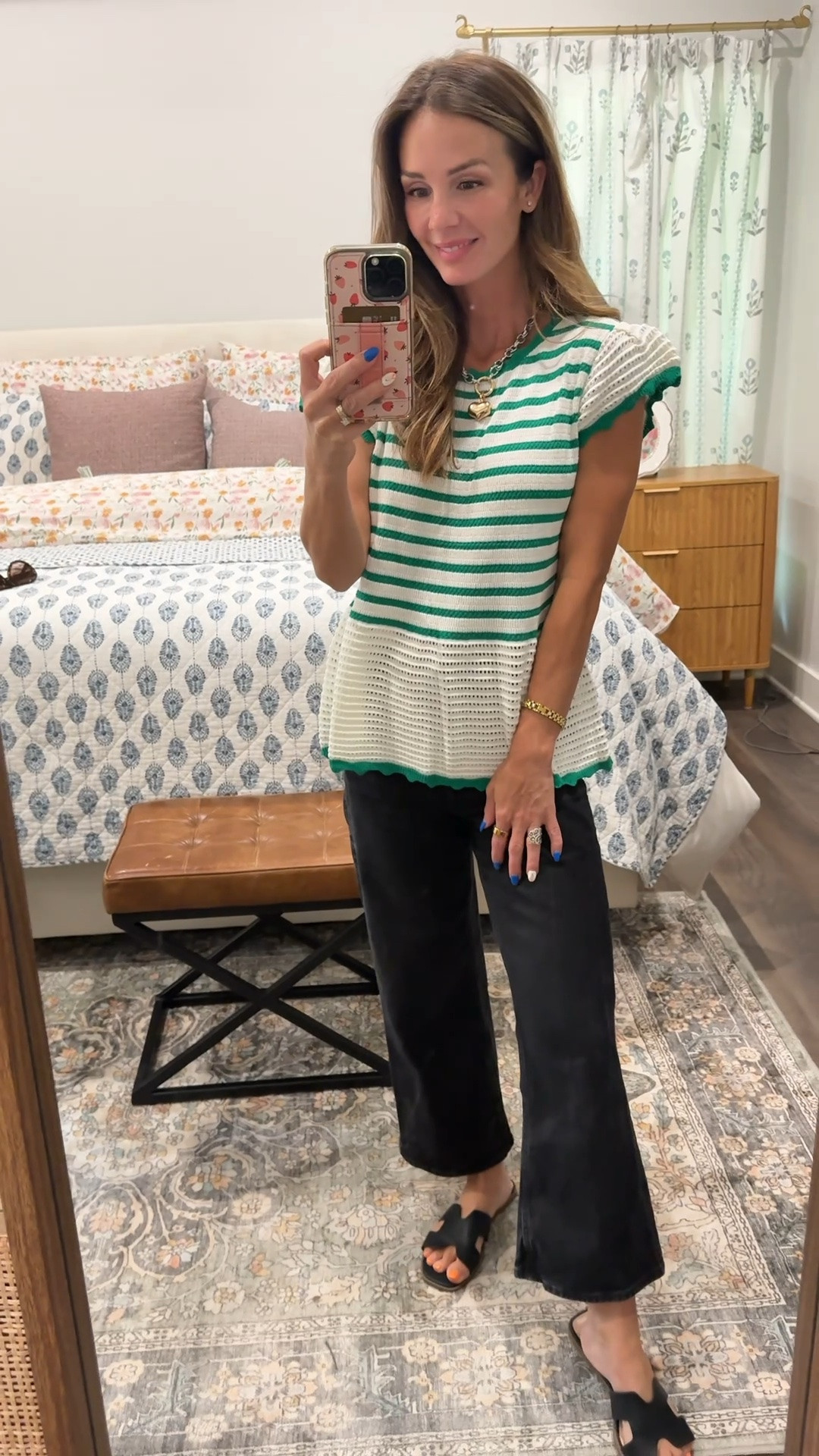 Scallop knit top! Wearing small! Flare jeans are high waisted and go with several things! 

#churchoutfit #casualoutfit

#LTKgrwm #LTKootd