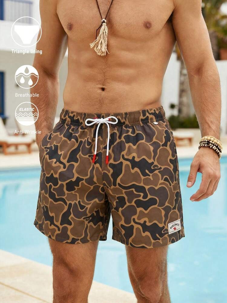 Solantero Men's Casual Printed Beach Shorts | SHEIN