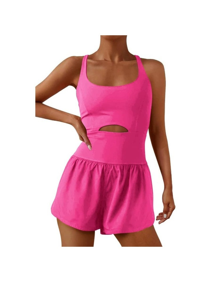 Womens Running Onesie Workout Romper One Piece Outfits Exercise Jumpsuit Gym Yoga Clothes | SHEIN