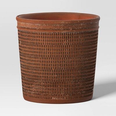 Weathered Texture Ceramic Indoor Outdoor Novelty Planter 1 Planter Pot Brown - Threshold™ | Target