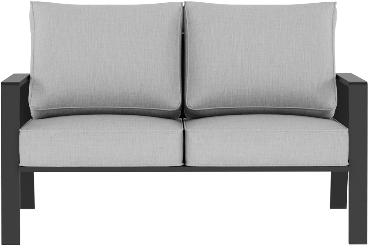 Aluminum Outdoor Loveseat, Oversized Patio Couch, Modern Sofa All Weather Metal Furniture Set wit... | Amazon (US)