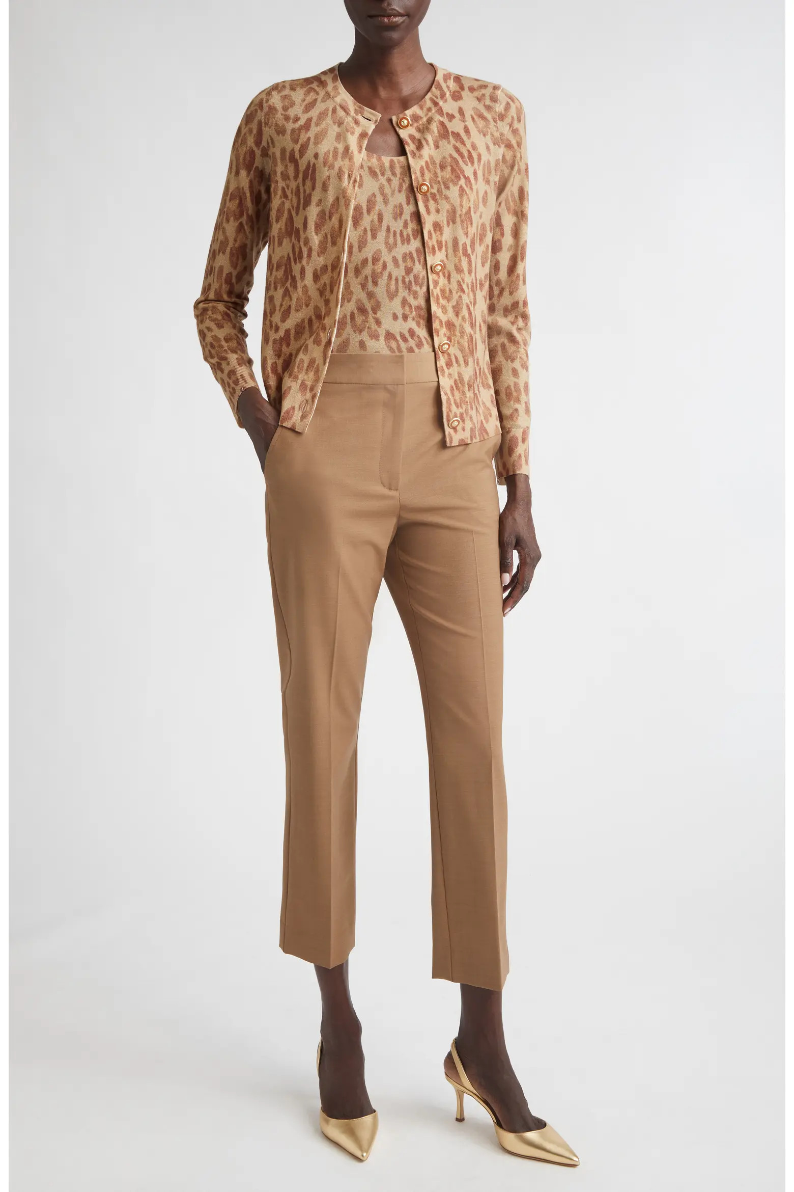 Fine Gauge Leopard Print Wool Blend Cardigan (Women) | Nordstrom | Nordstrom