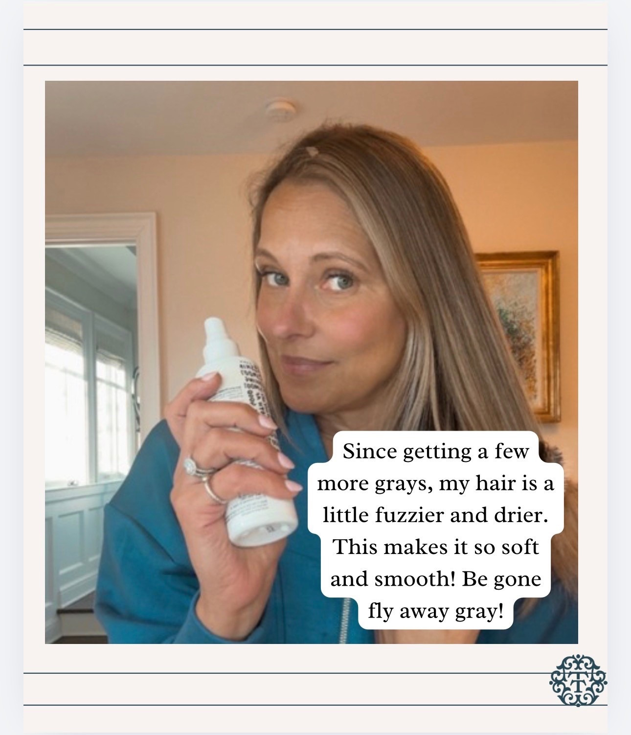 Amazing how good this is at taming those wiry grays! Leaves my hair soft and smooth all day long    s

#LTKMidsize #LTKBeauty #LTKOver40