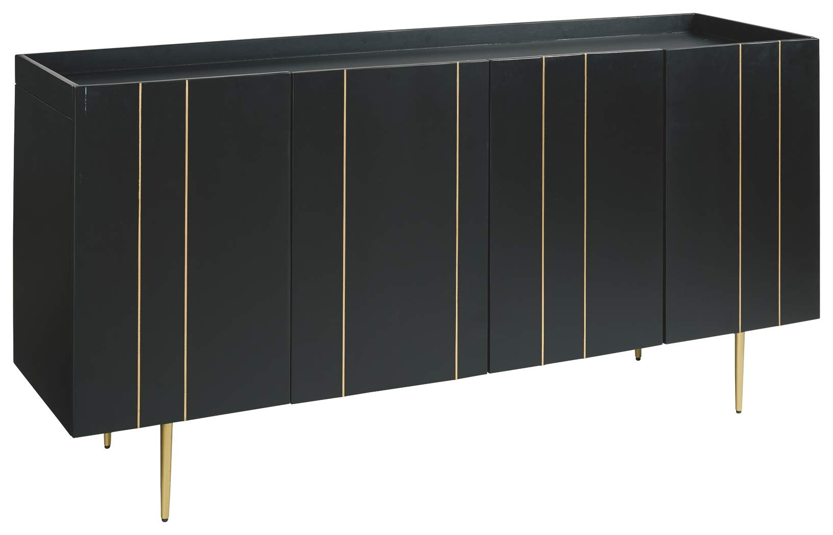 Signature Design by Ashley Brentburn Contemporary Accent Cabinet or TV Stand, Black | Amazon (US)