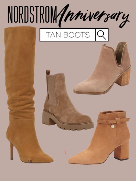 Tan boots on sale knee
Boots booties 

#LTKsalealert #LTKunder100 #LTKxNSale