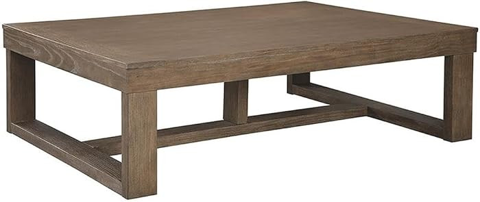 BOWERY HILL Modern Coffee Table, 56" W x 42" D x 16.88" H, Ash Veneers and Engineered Wood, Grayi... | Amazon (US)