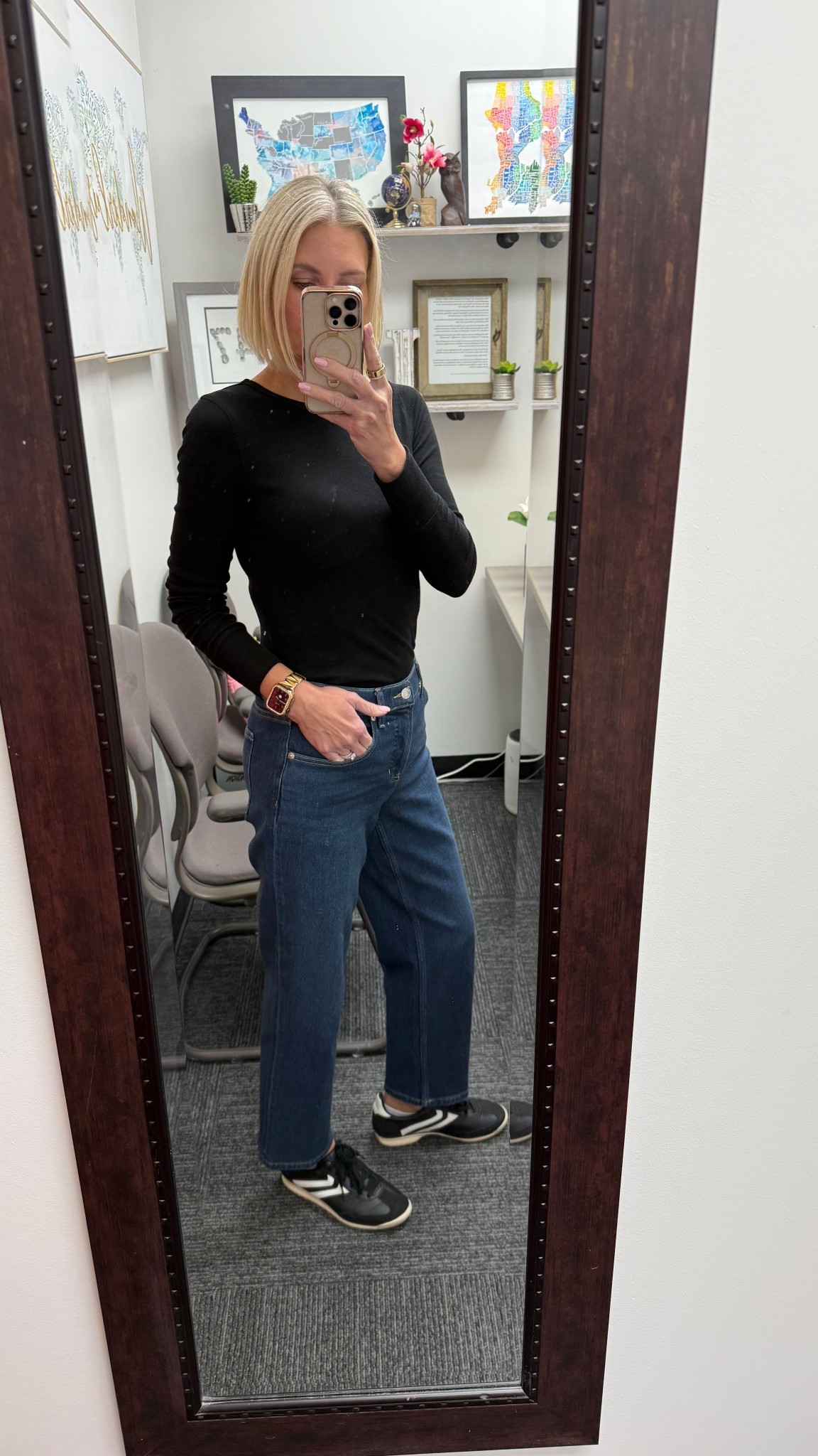 The 90’s straight leg jeans from Spanx have quickly become a favorite of mine. 

The 360 degree shaping for waist, tummy and back are unmatched. You feel nice and secure without feeling like you can’t breathe. I’m wearing a small/petite. I’m 5’6 with a short inseam.  They are stretchy but they don’t stretch out a great deal throughout the day making them baggy. 

My long sleeve tee and sneakers are from Walmart. 

#LTKOver40 #LTKootd #LTKSpringSale