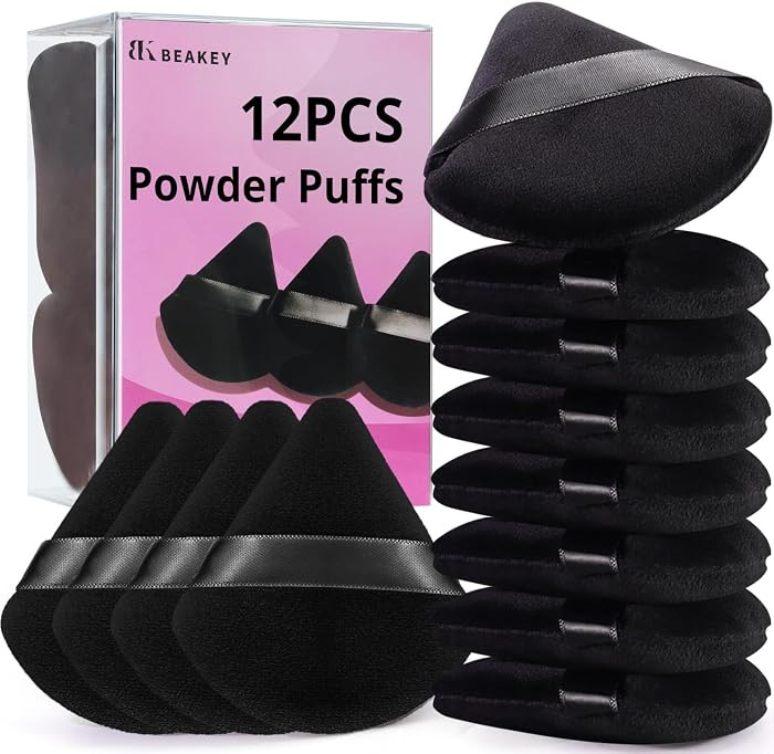 BEAKEY Powder Puff, 12pcs Face Triangle Powder Puffs for Loose & Foundation | Amazon (US)