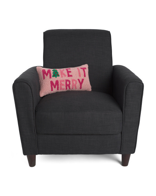 9X16 Make It Merry Hooked Pillow | TJ Maxx