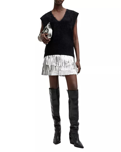 Aisha Leather Foil Mini Skirt | Bloomingdale's (US)