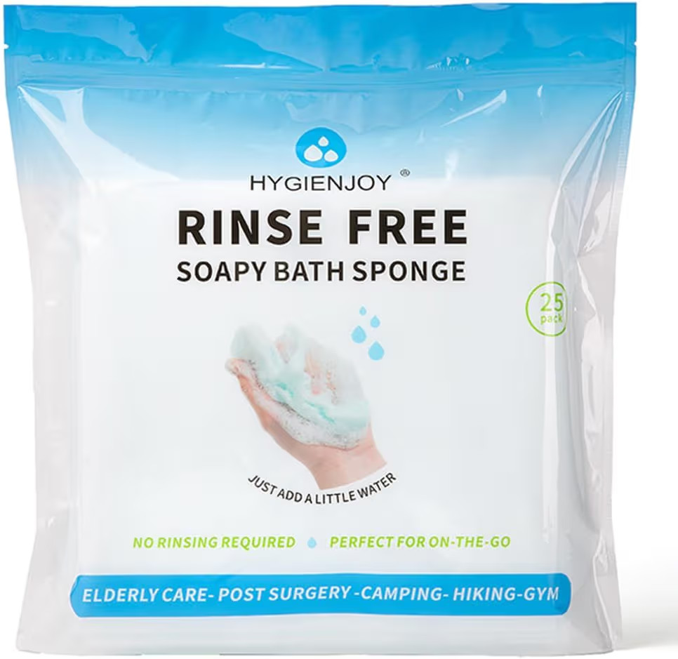 HYGIENJOY-21% Larger,No Rinse Bathing Wipes for Adults-Rinse Free Bath Sponges,Soap Infused,Dry S... | Amazon (US)